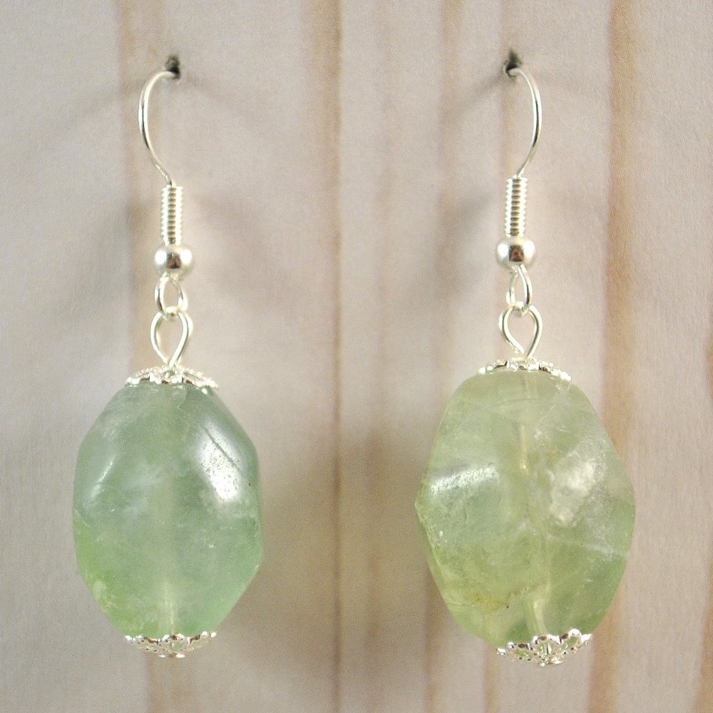 Green Fluorite Earrings Handmade​​​​